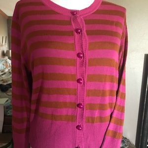 Cute cropped pink and brown sweater